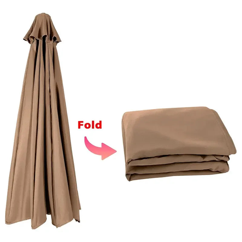 2/2.7/3M Parasol Replacement Cloth Without Stand Parasol Umbrella Cover Waterproof Sunshade Cloth Canopy Patio Garden Cover