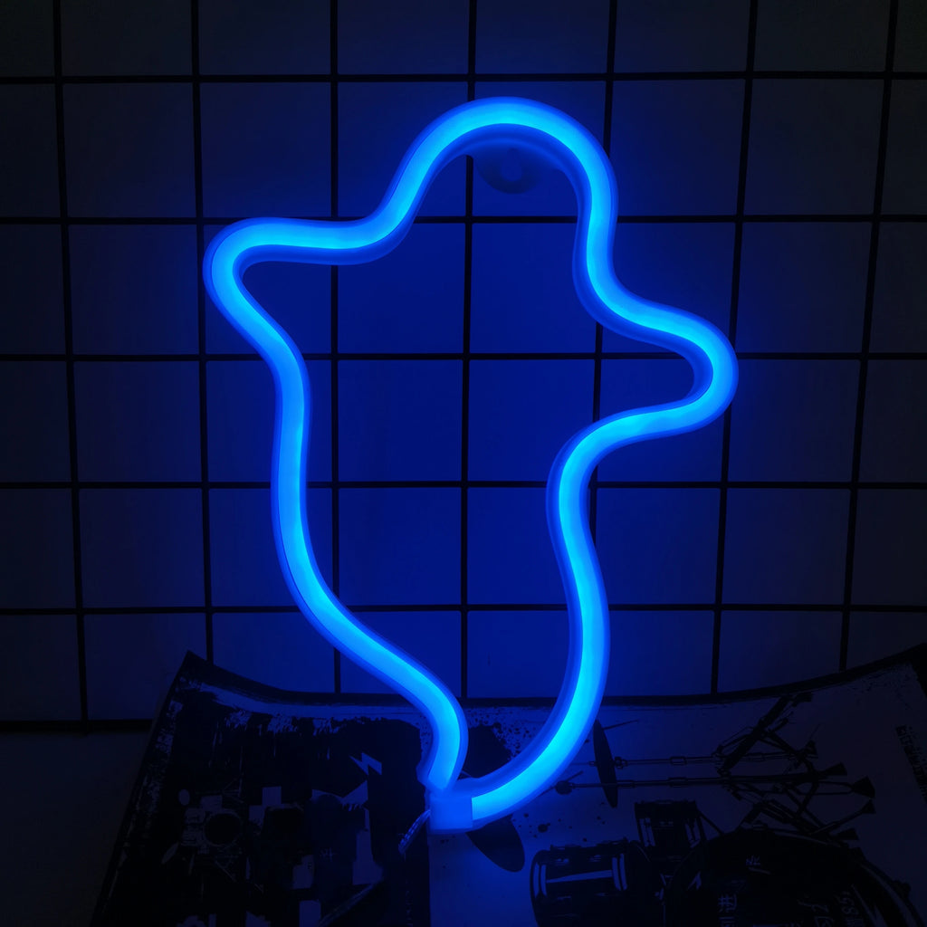 Halloween Bat Spirit LED Neon Wall Decor for Party Gift - Terrifying Atmosphere - USB or Battery Powered