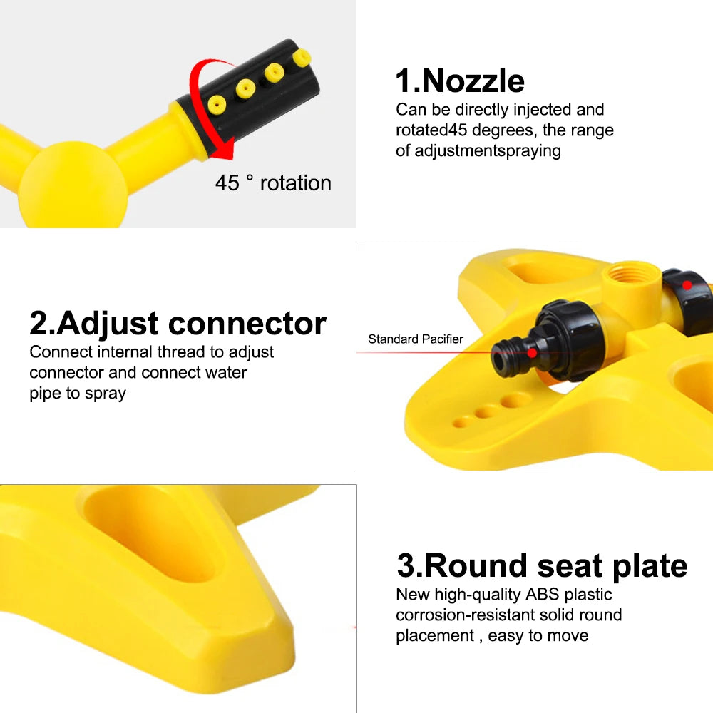 Rotating Irrigation Sprinkler 360 Degree Automatic Rotating Yard Garden Lawn Coverage Water Sprinkler Irrigation Water Sprayer
