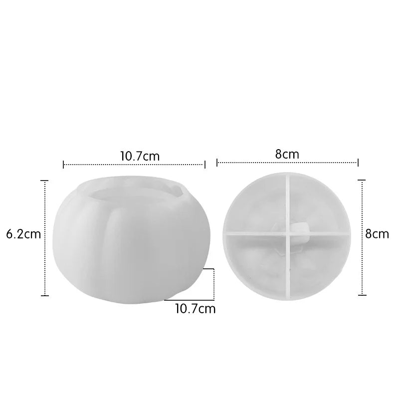 Pumpkin Jar Storage Box Silicone Mold DIY Halloween With Lid Vase Craft Molds Plaster Resin Candle Jar Making Home Decor