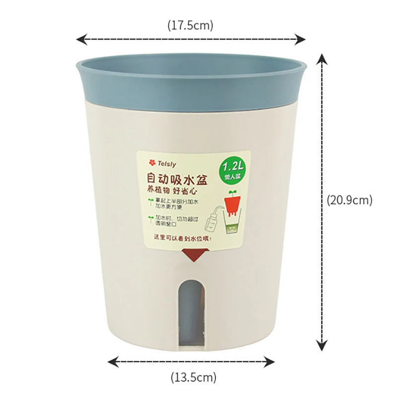 Double Layer Self Watering Hydroponics Flower Pot Plastic Lazy Automatic Water-Absorbing Plants Pot Potted Planters Office Home
