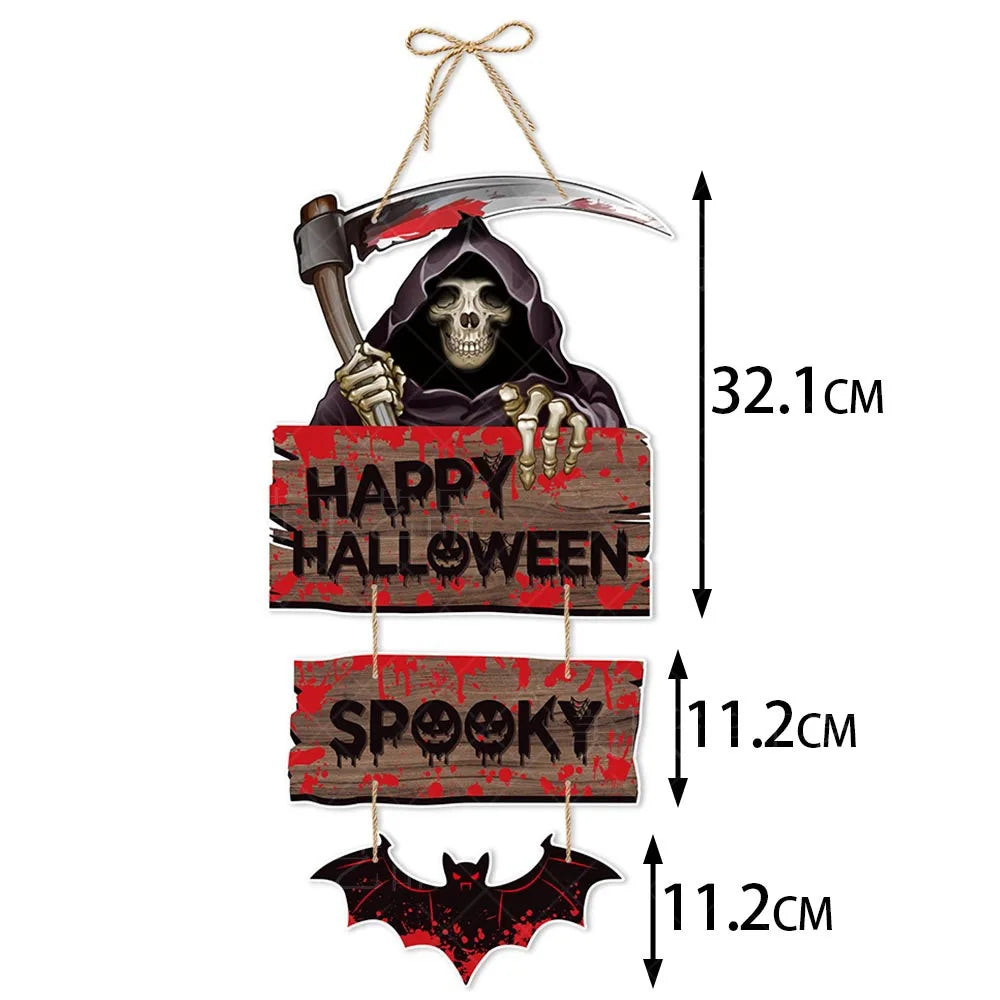 Halloween Party Decorations Horror Skull Pumpkin Ghost Lantern Hanging Ornament Witch Hat Bat Decor Outdoor Halloween Supplies