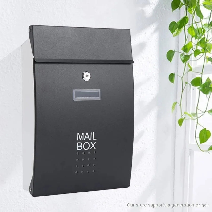 Wall-mounted stainless steel mailbox outdoor lock complaint suggestion box creative suggestion box punch-free letterbox