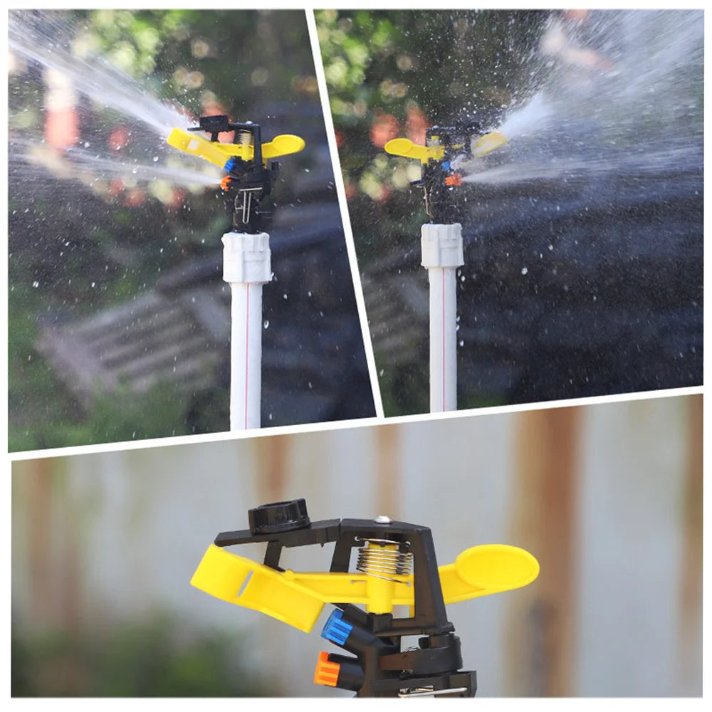 2pcs Garden Rotating Rocker Impact Sprinkler 1/2 inch Male Thread Lawn Watering Adjustable Nozzle Irrigation Sprinkler