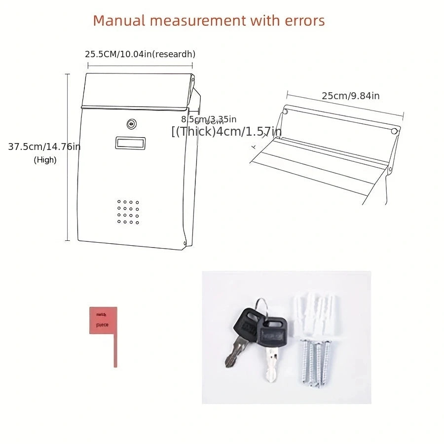 Wall-mounted stainless steel mailbox outdoor lock complaint suggestion box creative suggestion box punch-free letterbox