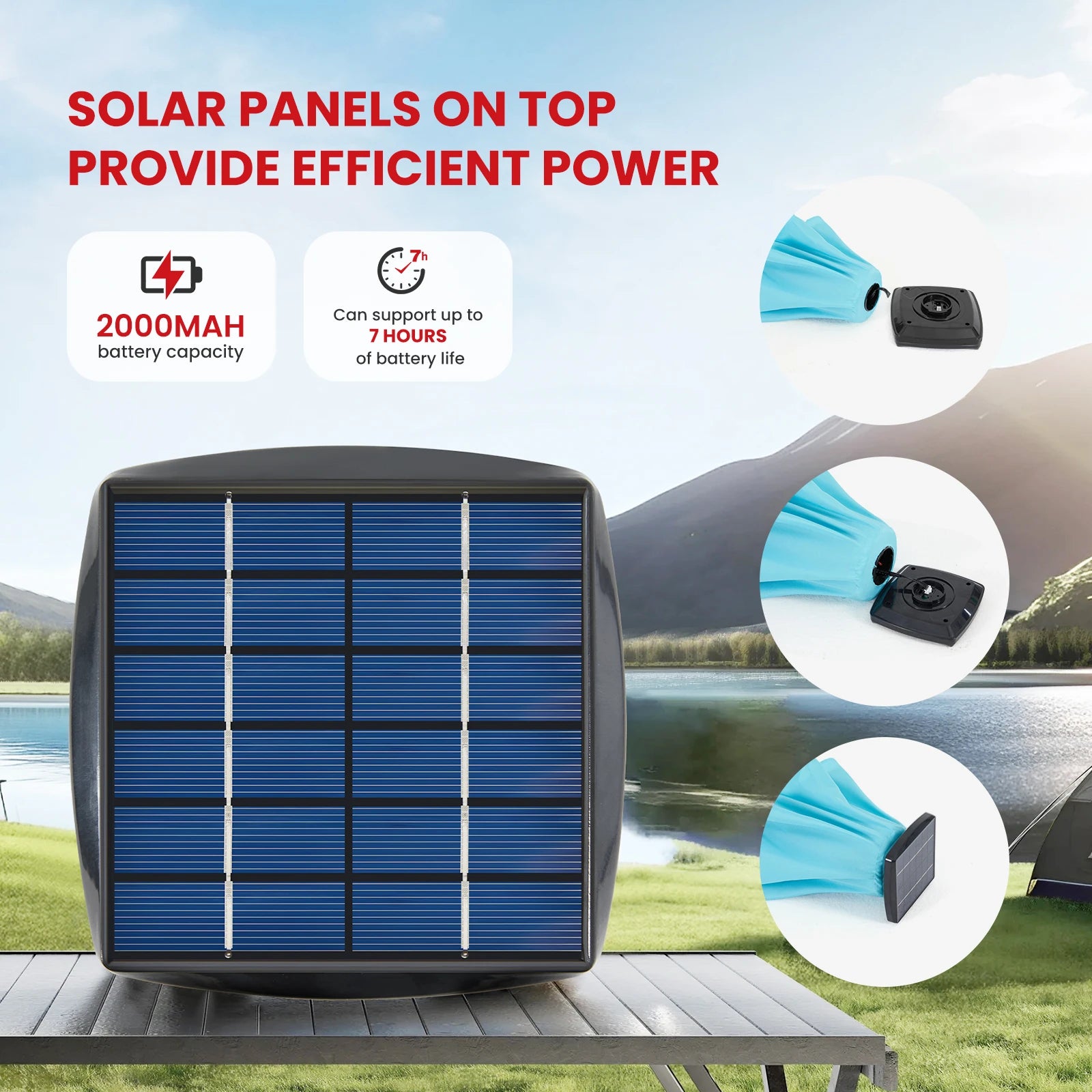 JHK 10FT Outdoor Solar Patio Sunshade Umbrella with UV-Resistant 32 LED Lights Umbrella with Tilt and Crank for Backyard Garden