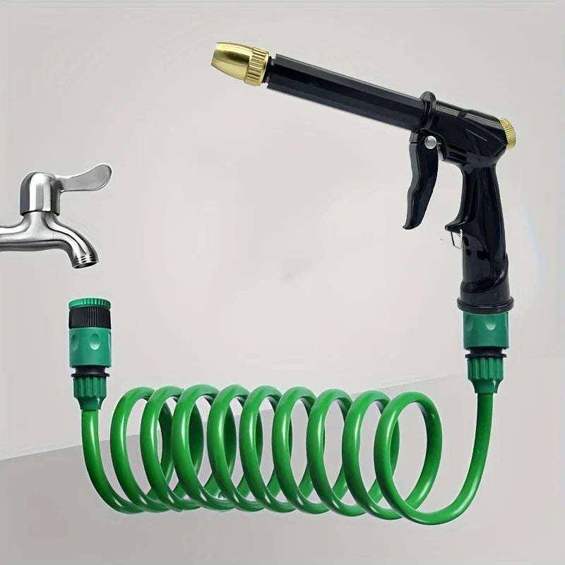EVA Garden Spring Tube, With 3/4 "Connector, Equipped With Multi-Function Spray, Used For Pet Bathing And Car Washing Tools