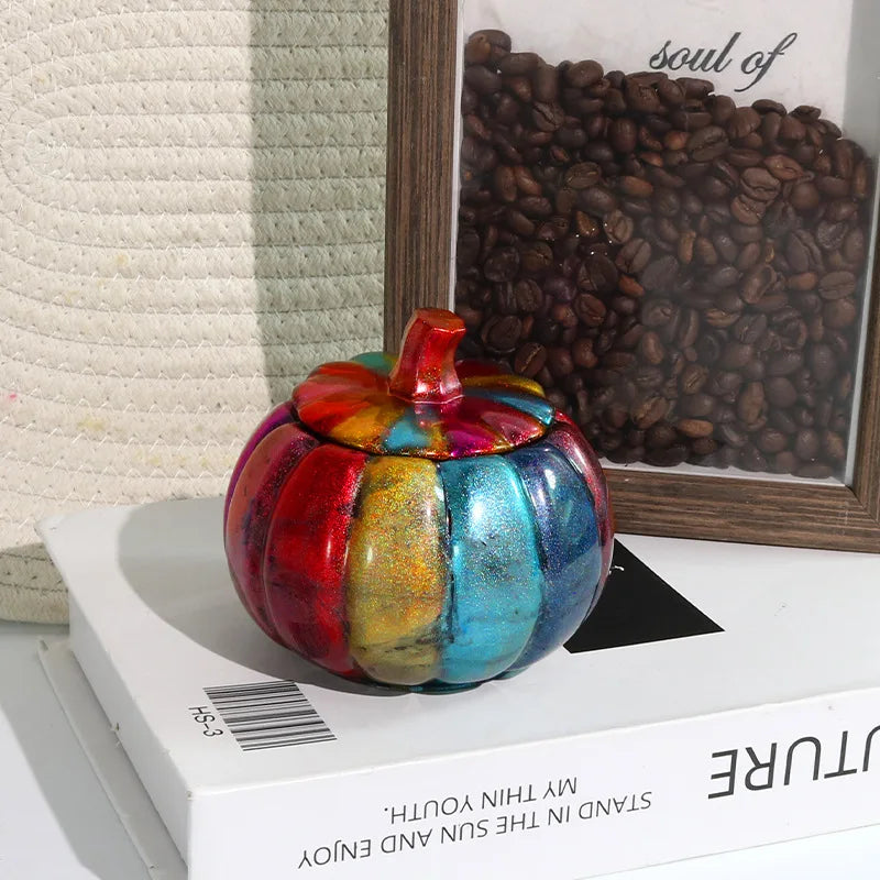 Pumpkin Jar Storage Box Silicone Mold DIY Halloween With Lid Vase Craft Molds Plaster Resin Candle Jar Making Home Decor