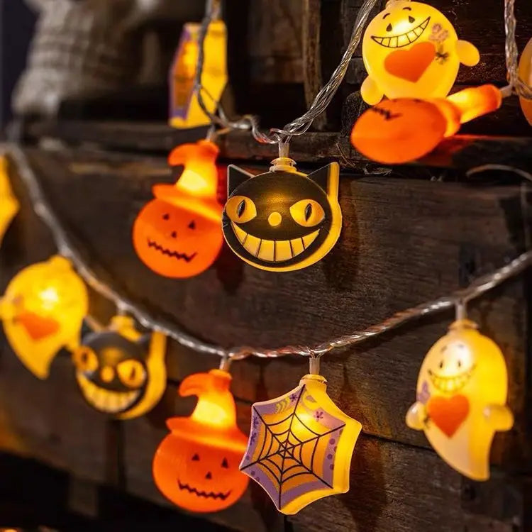 Halloween Party Decorations Horror Skull Pumpkin Ghost Lantern Hanging Ornament Witch Hat Bat Decor Outdoor Halloween Supplies